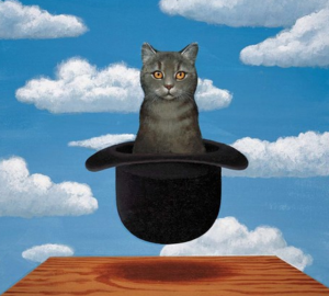 surreal cat in a hat reminds us that the normal is quite strange